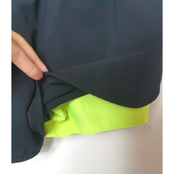 Nike Dri-Fit Athletic Running Shorts XS Black Yellow Double Layer Activewear - Picture 5 of 8